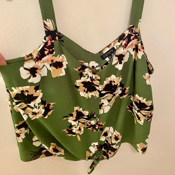 1. STATE Womens Floral Sleeveless V Neck Tie Tank - Picture 7 of 10